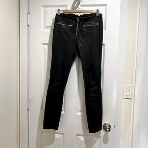 Elizabeth and James Slim Leather Moto Pants with zipper pockets &fly
